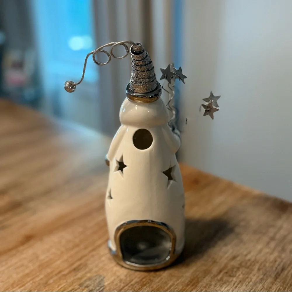 Silver and White Holiday Santa Figurine